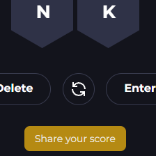 "Share your score" button on the SpellBee site