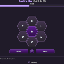 Shows the revamped look of the spelling bee game